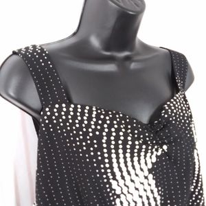KENNETH COLE Retro Dot Lined Sleeveless Blouse NWT Sz XXL